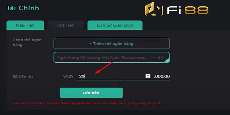 Hướng dẫn rút tiền Fi88